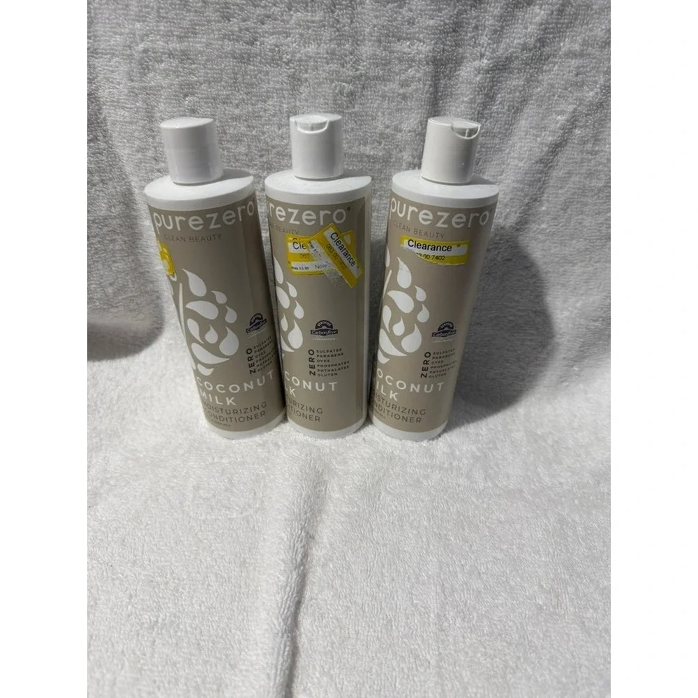Purezero Clean Beauty Coconut Milk Moisturizing Conditioner 12oz Lot of 3 New